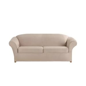Sedona stretch suede loveseat cover set